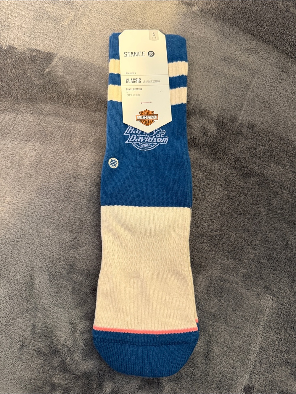 STANCE Harley-Davidson Blue & White Athletic Crew Socks